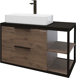 Grossman Мебель для ванной Лофт 90 подвесная веллингтон/черный – фотография-4